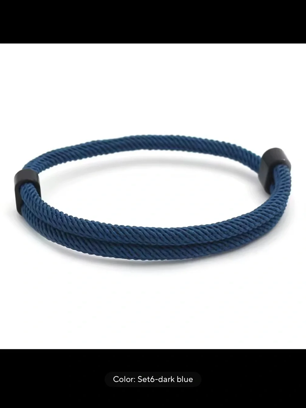 Men's Blue Braided Cord Bracelet - Minimalist Accessory